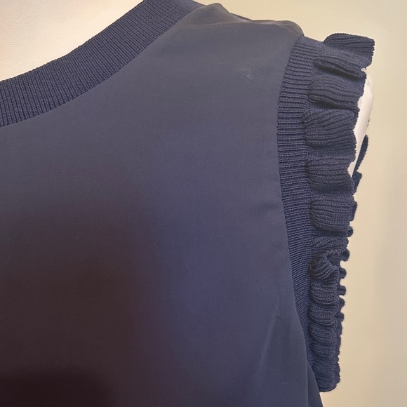 Current Air Midnight Blue Ruffle Sleeve Top - Picture 4 of 4